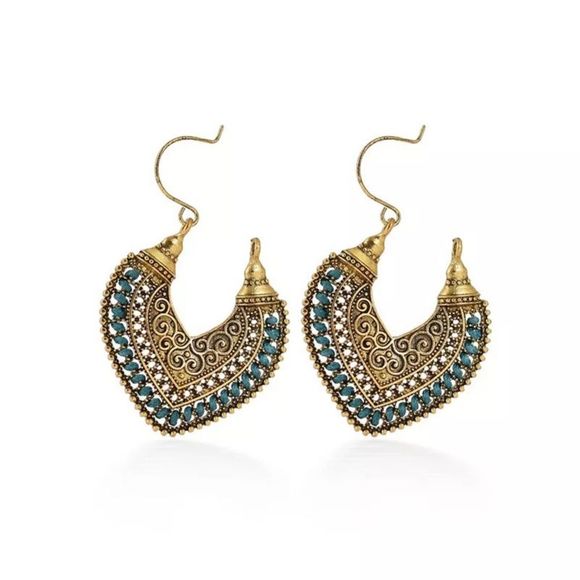 🌺Vintage Ethnic tribal crochet hoop Earring - Picture 4 of 16